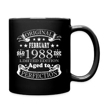 Février 1988 | Anniversaire 1988 Millésime Février - Mug uni - noir - Droite