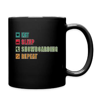 Eat Sleep Snowboard Repeat - Full Colour Mug - black - Right