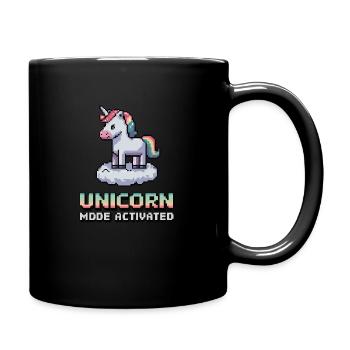 Mode Licorne activé - Mug uni - noir - Droite