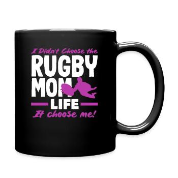 Rugby Spieler Mama Leben Wählt Mich - Tasse einfarbig - Schwarz - Rechts