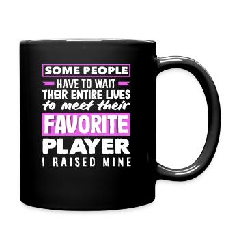 Rugby Spieler: Lieblingsspieler Aufgezogen - Tasse einfarbig - Schwarz - Rechts
