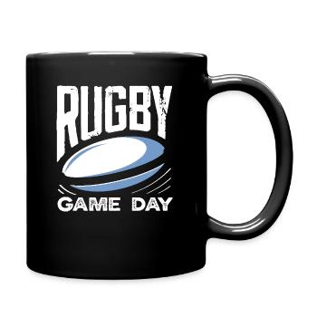 Rugby Spieler Spieltag Leidenschaft - Tasse einfarbig - Schwarz - Rechts