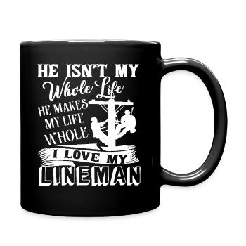 Lineman I Love My Lineman - Full Colour Mug - black - Right