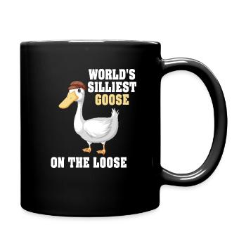 Die dümmste Gans der Welt auf freiem Fuß - Tasse einfarbig - Schwarz - Rechts