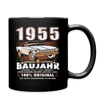 Oldtimer Baujahr 1955 Geboren Jahrgang 1955 - Tasse einfarbig - Schwarz - Rechts