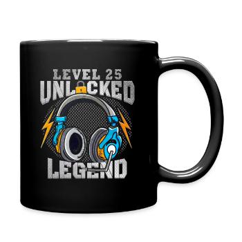 25. Geburtstag Geburtstagsgeschenk Gamer 25 Jahre - Tasse einfarbig - Schwarz - Rechts