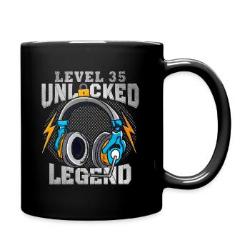 Level 35 Jahre Mann Gamer 35. Geburtstag - Tasse einfarbig - Schwarz - Rechts