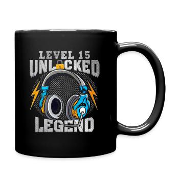 Chemise d’anniversaire de 15 ans Zocker Gamer 15. - Mug uni - noir - Droite