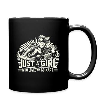 Une fille qui adore le karting - Mug uni - noir - Droite