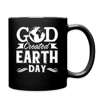 Earth Day God Created Earth Day - Full Colour Mug - black - Right