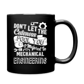 I Majored In Mechanical Engineering - Full Colour Mug - black - Right
