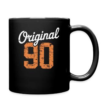 Original 90 - 35 Jähriger Geburtstag - Tasse einfarbig - Schwarz - Rechts