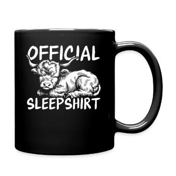 Highland Cow Official Sleepshirt Niedliches Bauernhoftier - Tasse einfarbig - Schwarz - Rechts