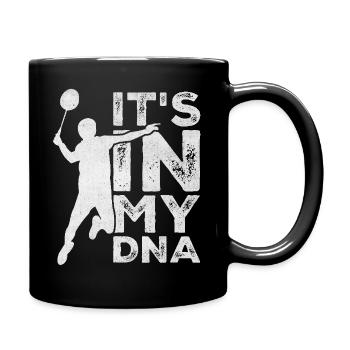 C’est dans mon ADN Raquette de joueur de badminton drôle - Mug uni - noir - Droite