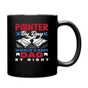 Peintre le jour Meilleur papa la nuit - Mug uni - noir - Droite