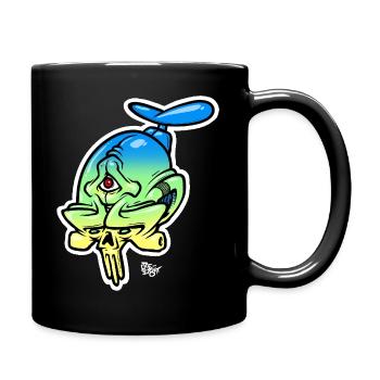 Coloured skull with third eye - Full Colour Mug - black - Right