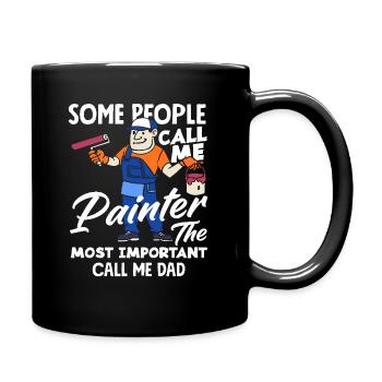 Maler Papa Der Wichtigste - Tasse einfarbig - Schwarz - Rechts