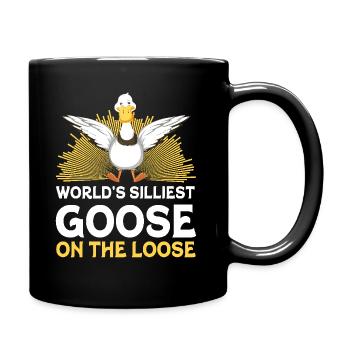 Die dümmste Gans der Welt auf freiem Fuß - Tasse einfarbig - Schwarz - Rechts
