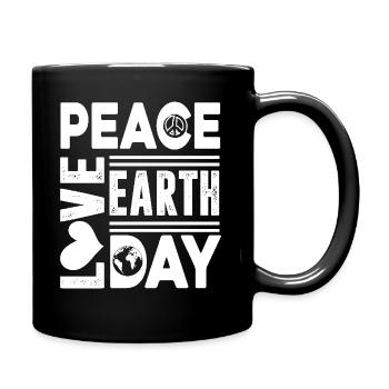 Earth Day Peace Love Earth Day - Full Colour Mug - black - Right