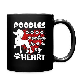 Poodle Is In My Heart - Full Colour Mug - black - Right