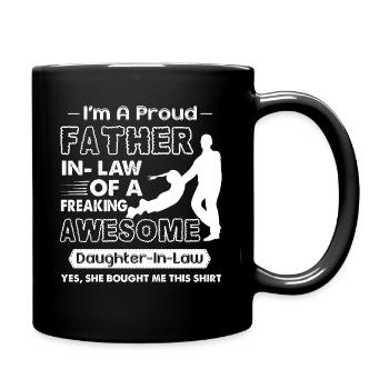Proud Father In law Of Awesome Daughter In law - Full Colour Mug - black - Right