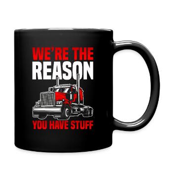 Trucker Saying Funny – Transport Logistics Humor - Full Colour Mug - black - Right