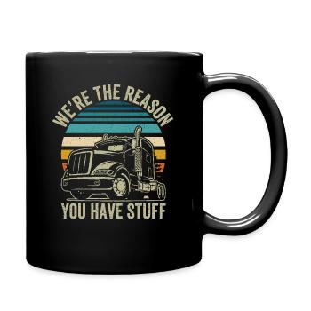 Trucker Spruch Lustig – Transport Logistik Humor - Tasse einfarbig - Schwarz - Rechts