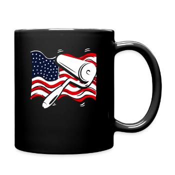 Maler Mit Amerikanischer Flagge - Tasse einfarbig - Schwarz - Rechts