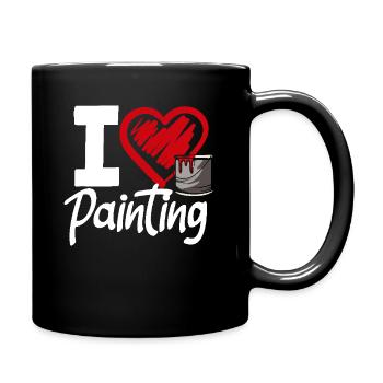 I Love Paint Artist Heart Painter - Full Colour Mug - black - Right