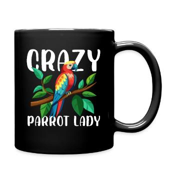 Crazy Parrot Lady Pet Bird Owner Budgie Parrot - Full Colour Mug - black - Right