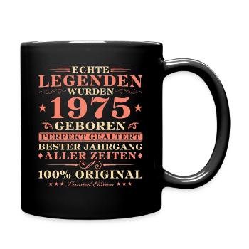 Jahrgang 1975 Perfekt Gealtert Geburtstag Geschenk - Tasse einfarbig - Schwarz - Rechts