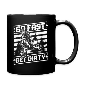 Roulez vite, salissez - Motocross Saying - Mug uni - noir - Droite