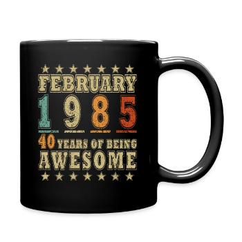Février 1985, 40e anniversaire 1985 40e février - Mug uni - noir - Droite