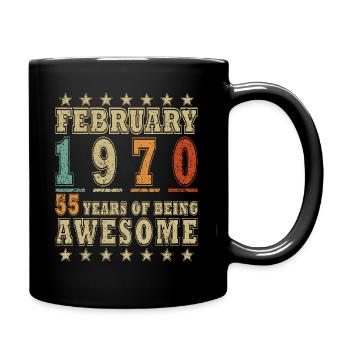 Cadeau d’anniversaire de février 1970. Février 1970. - Mug uni - noir - Droite