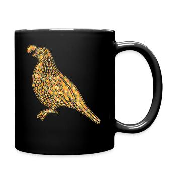Quail Geometric - Full Colour Mug - black - Right