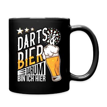 Fléchettes et bière, c’est pour ça que je suis là Idée cadeau - Mug uni - noir - Droite