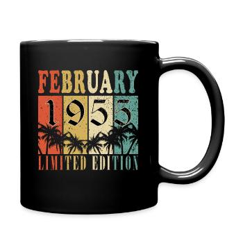 February 1955 birthday February 1955 February - Full Colour Mug - black - Right