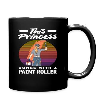 This princess is a painter with a paint roller - Full Colour Mug - black - Right