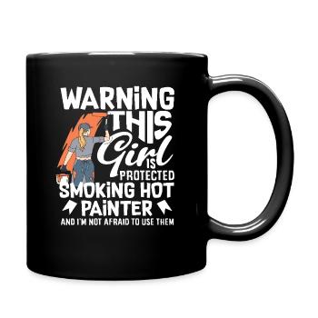 Attention This Girl Hot Painter - Full Colour Mug - black - Right