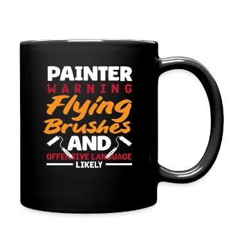 Peintre Avertissement Pinceaux volants Langue - Mug uni - noir - Droite