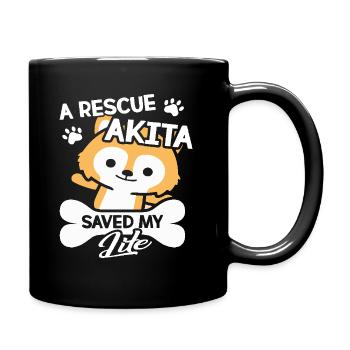 A Rescue Akita Saved My Life - Full Colour Mug - black - Right