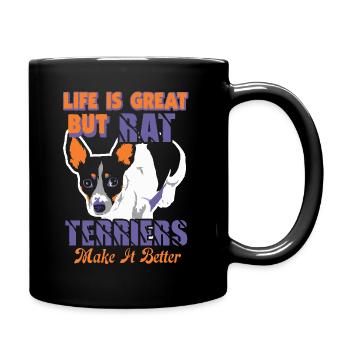 Rat Terriers Make Life Better - Full Colour Mug - black - Right