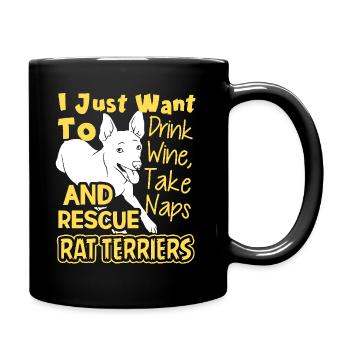 Rescue Rat Terriers - Full Colour Mug - black - Right