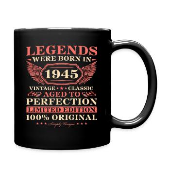 1945 Jahrgang geboren Vintage Geburtstag - Tasse einfarbig - Schwarz - Rechts