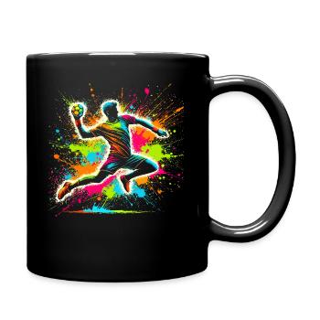 Handball handball players, colorful handball players - Full Colour Mug - black - Right
