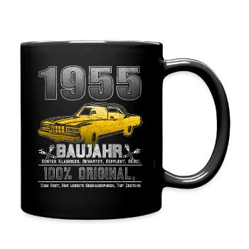 70. Geburtstag Oldtimer Jahrgang 1955 70 Jahre - Tasse einfarbig - Schwarz - Rechts