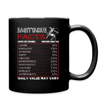 Sagittarius Facts Horoscope Sign Of Zodiac - Full Colour Mug - black - Right