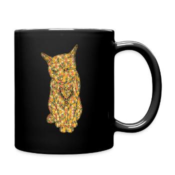 Russian Blue Cat Geometric - Full Colour Mug - black - Right