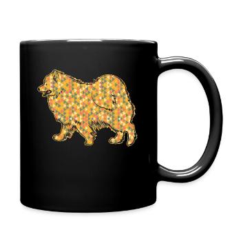 Samoyed Geometric - Full Colour Mug - black - Right
