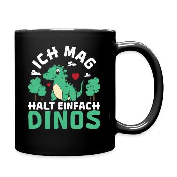 Triceratops T-Rex Velociraptor J’aime tout simplement les dinos - Mug uni - noir - Droite
